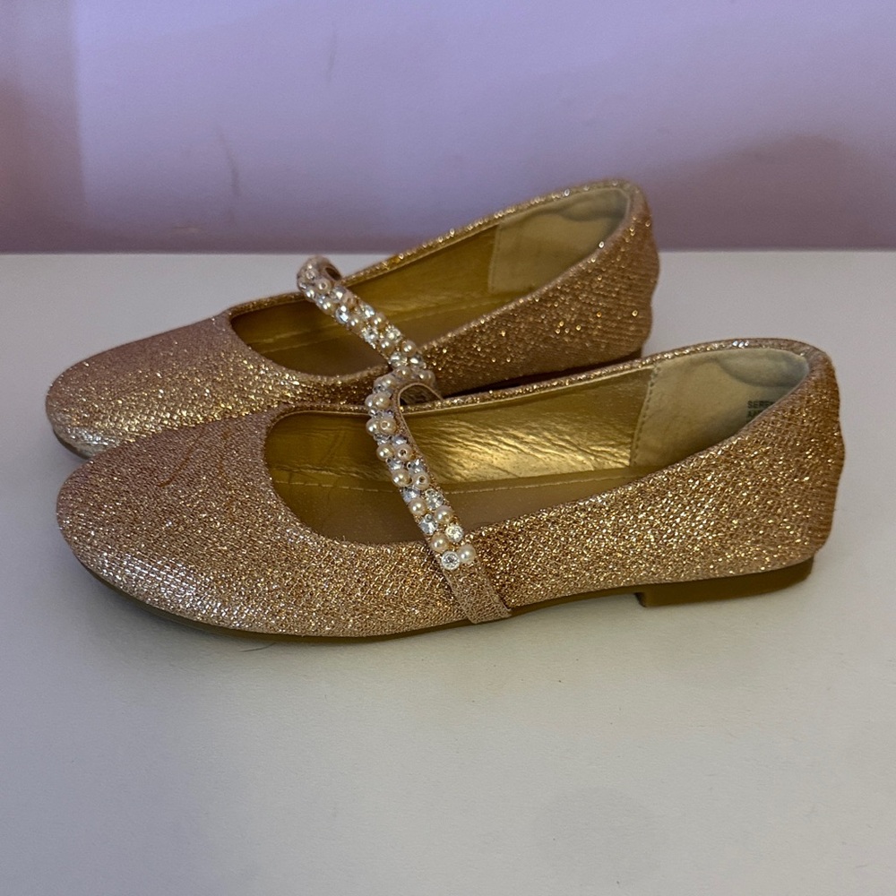 Sparkling Gold Kids Shoes